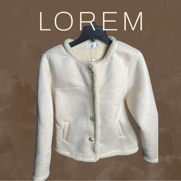 Nwt Bellezza Republic Faux Lambskin Shearling Cropped Sherpa Jacket Size M - Picture 3 of 8